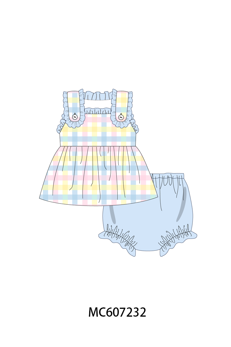 PO99 Blue gingham ruffle collection