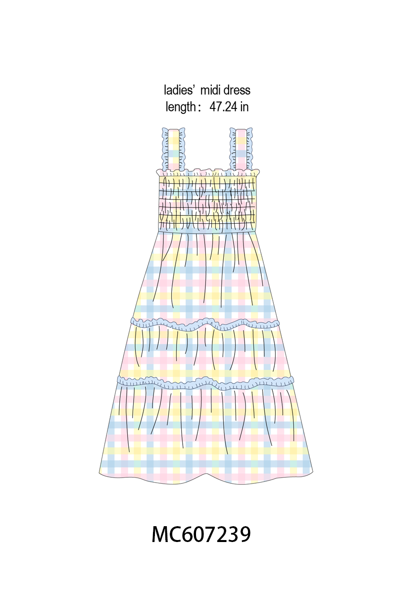 PO99 Blue gingham ruffle collection