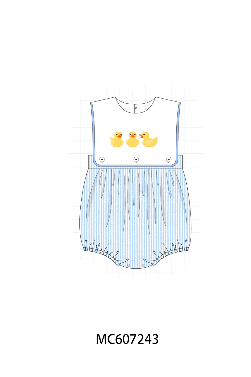 PO99 Blue duck embroidery seersucker collection