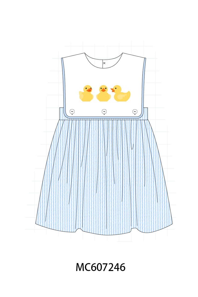 PO99 Blue duck embroidery seersucker collection