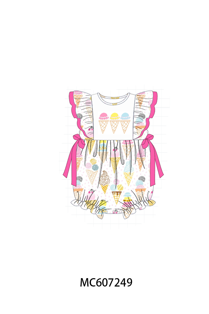 PO99 Floral ice cream embroidery ruffle collection