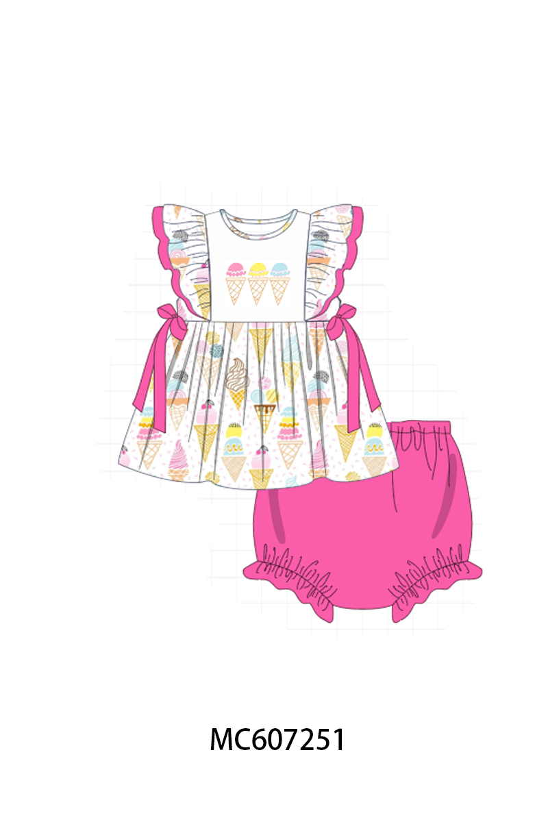 PO99 Floral ice cream embroidery ruffle collection