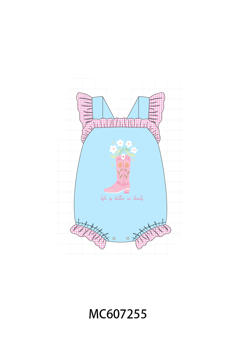 PO99 Blue life is better in boots embroidery collection
