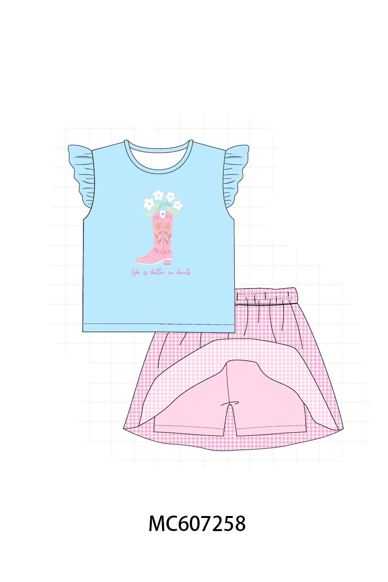 PO99 Blue life is better in boots embroidery collection