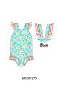PO99 Green flamingo swimsuit collection