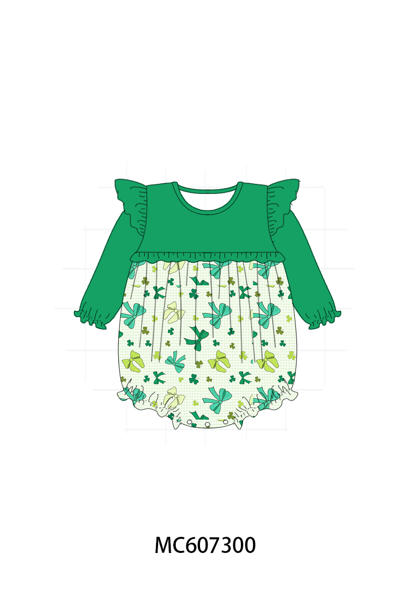 PO99 Green St. Patrick's Day clover bow collection