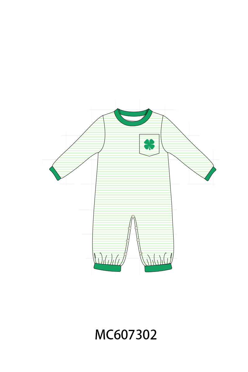 PO99 Green St. Patrick's Day clover bow collection