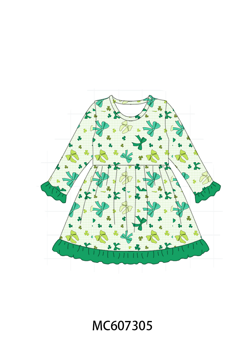 PO99 Green St. Patrick's Day clover bow collection