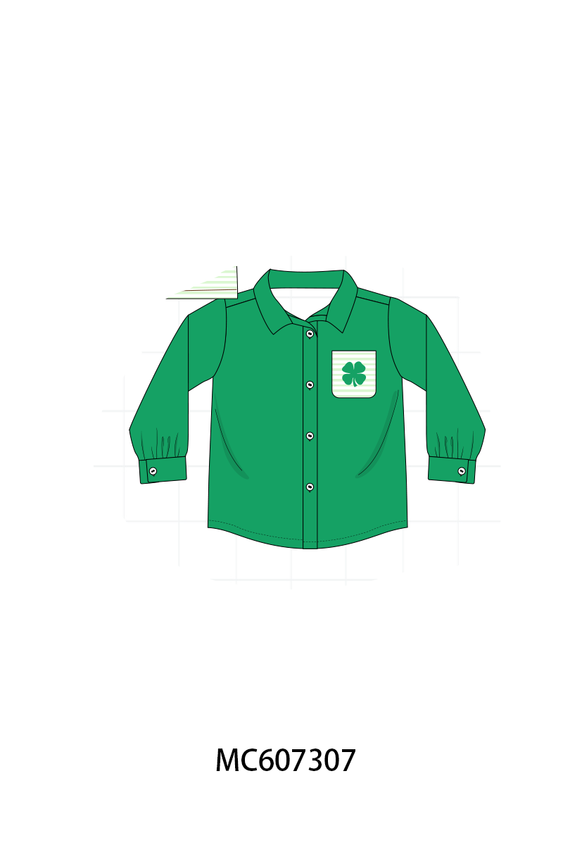 PO99 Green St. Patrick's Day clover bow collection