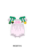 PO99 Pink little miss lucky charm embroidery stripe collection