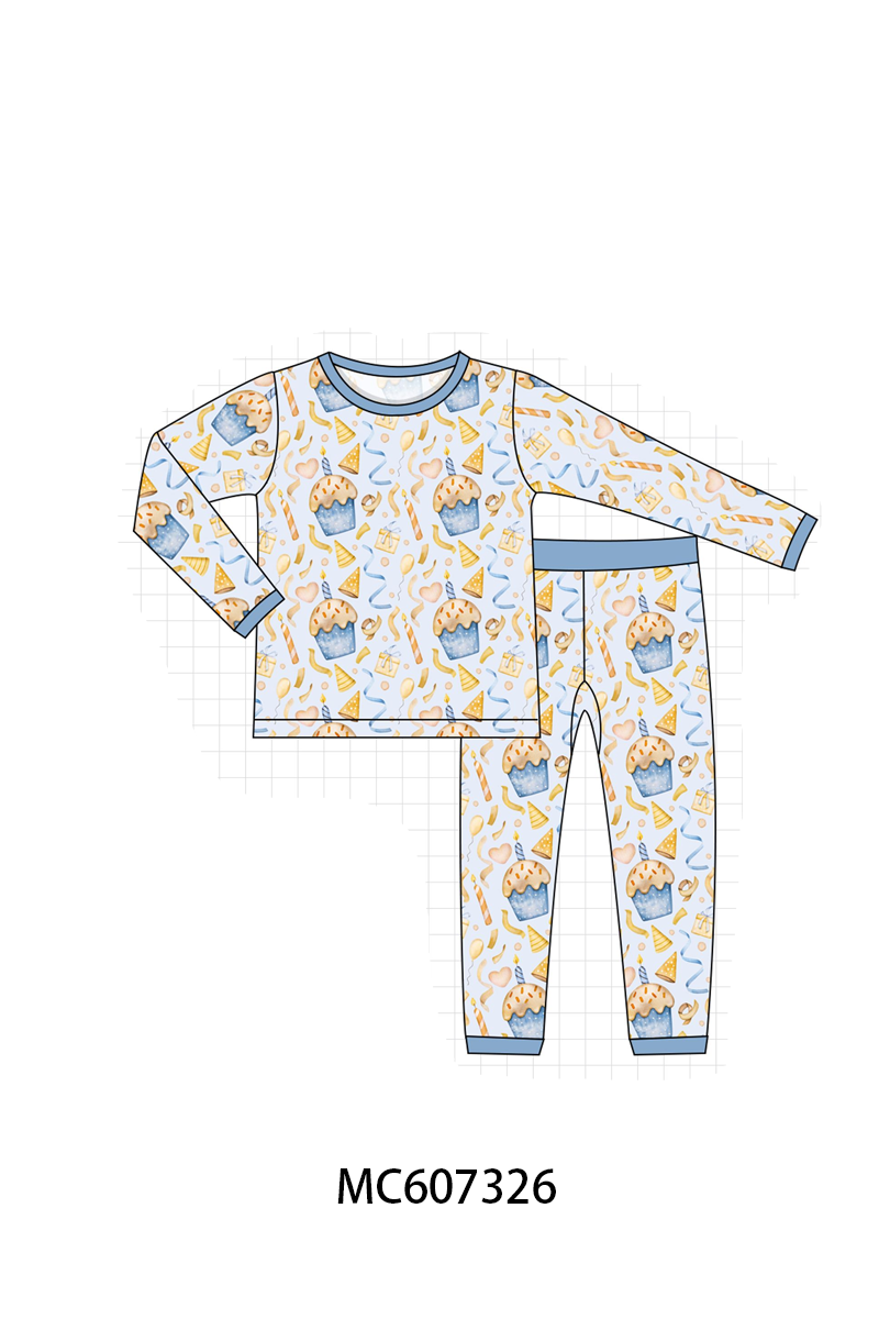 PO99 Blue cake print bamboo collection