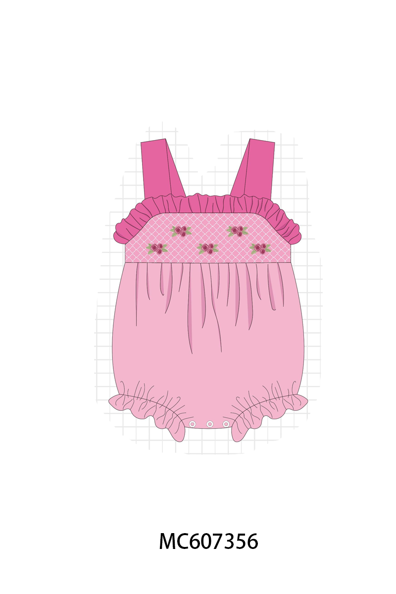 PO99 Pink rose smocked ruffle collection