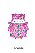 PO99 Magenta butterfly monogram embroidery ruffle collection