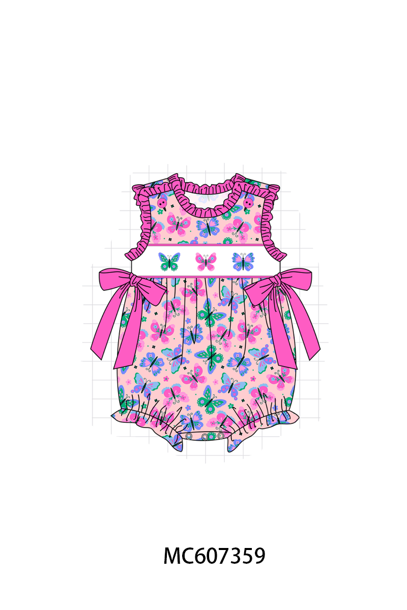 PO99 Magenta butterfly embroidery ruffle collection