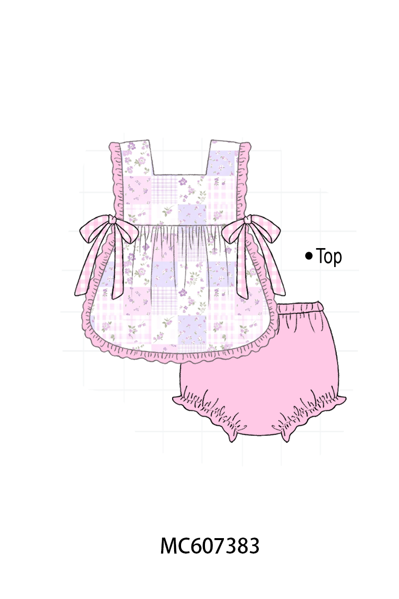 PO99 Lavender floral print ruffle collection