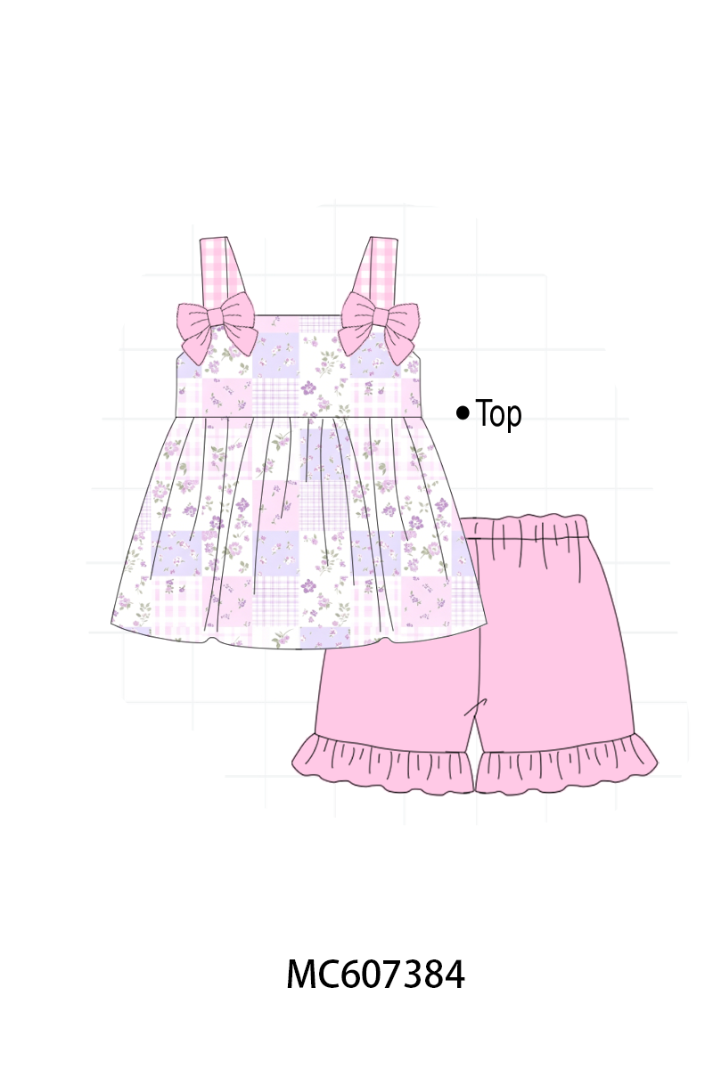 PO99 Lavender floral print ruffle collection