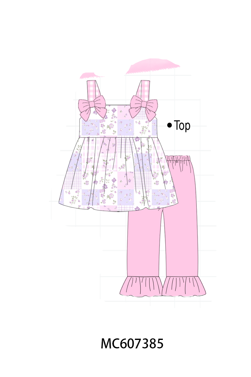 PO99 Lavender floral print ruffle collection