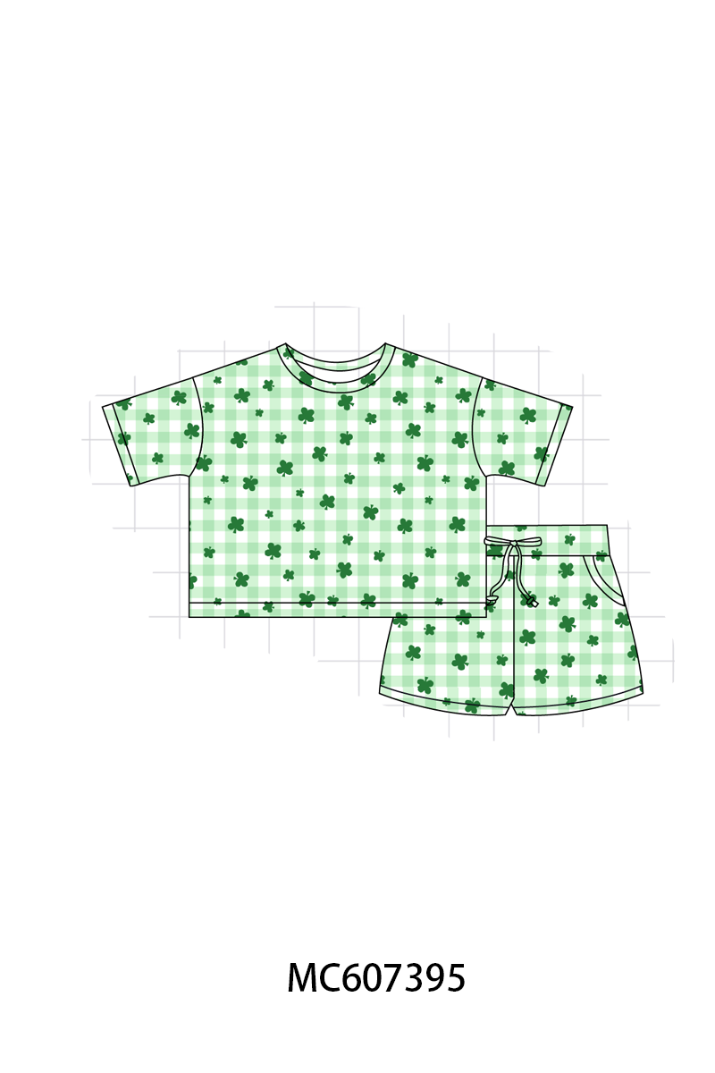 PO99 Green clover bamboo gingham collection