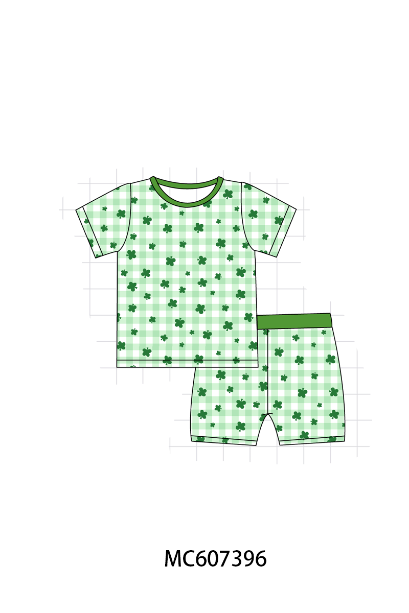 PO99 Green clover bamboo gingham collection