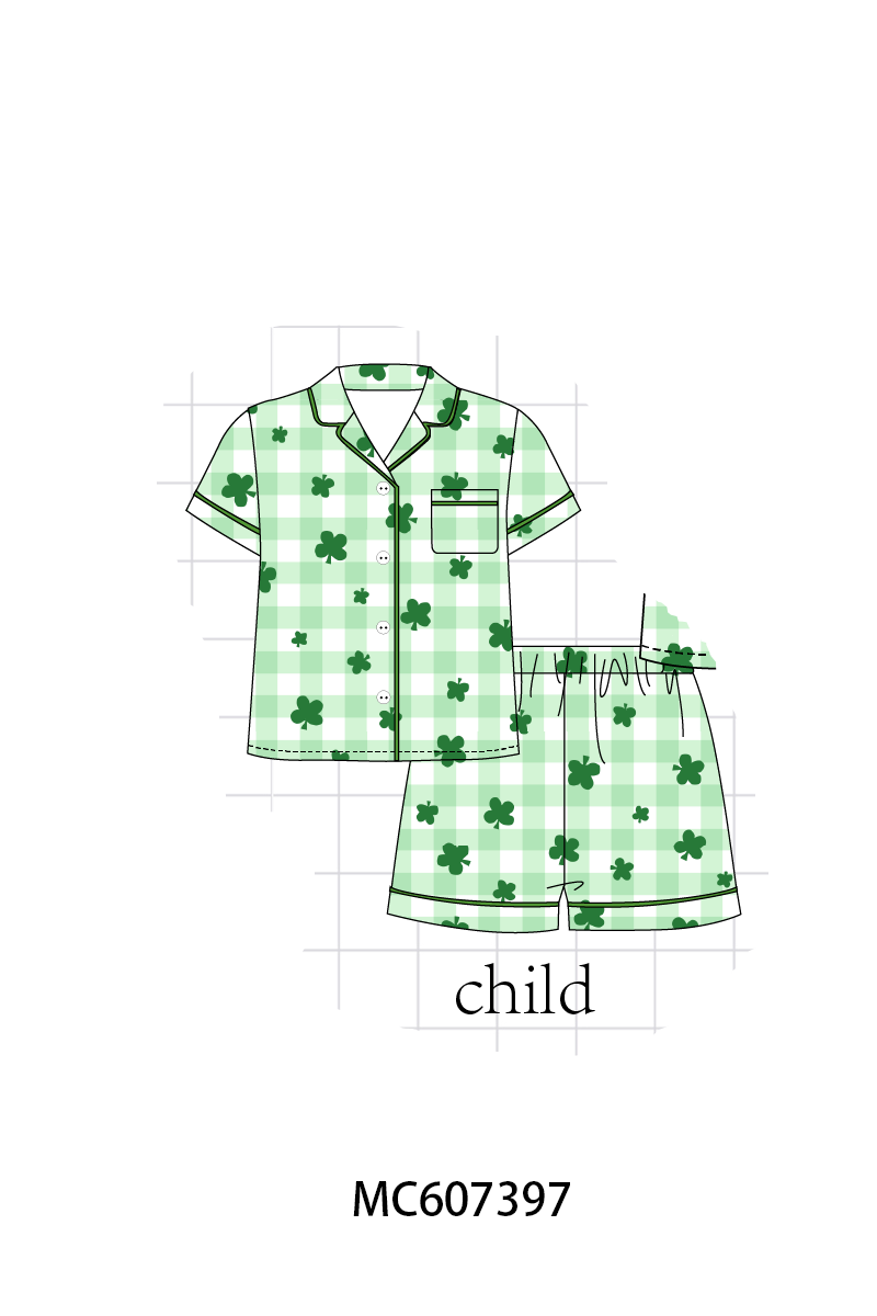 PO99 Green clover bamboo gingham collection