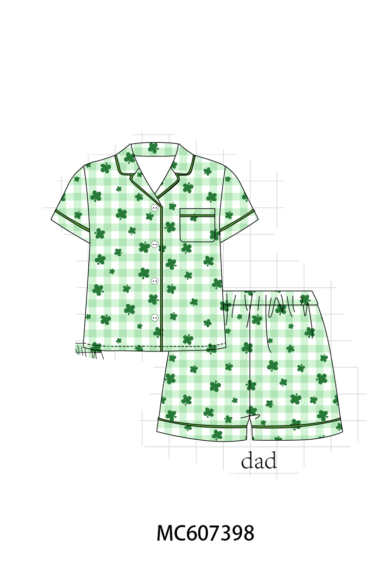 PO99 Green clover bamboo gingham collection