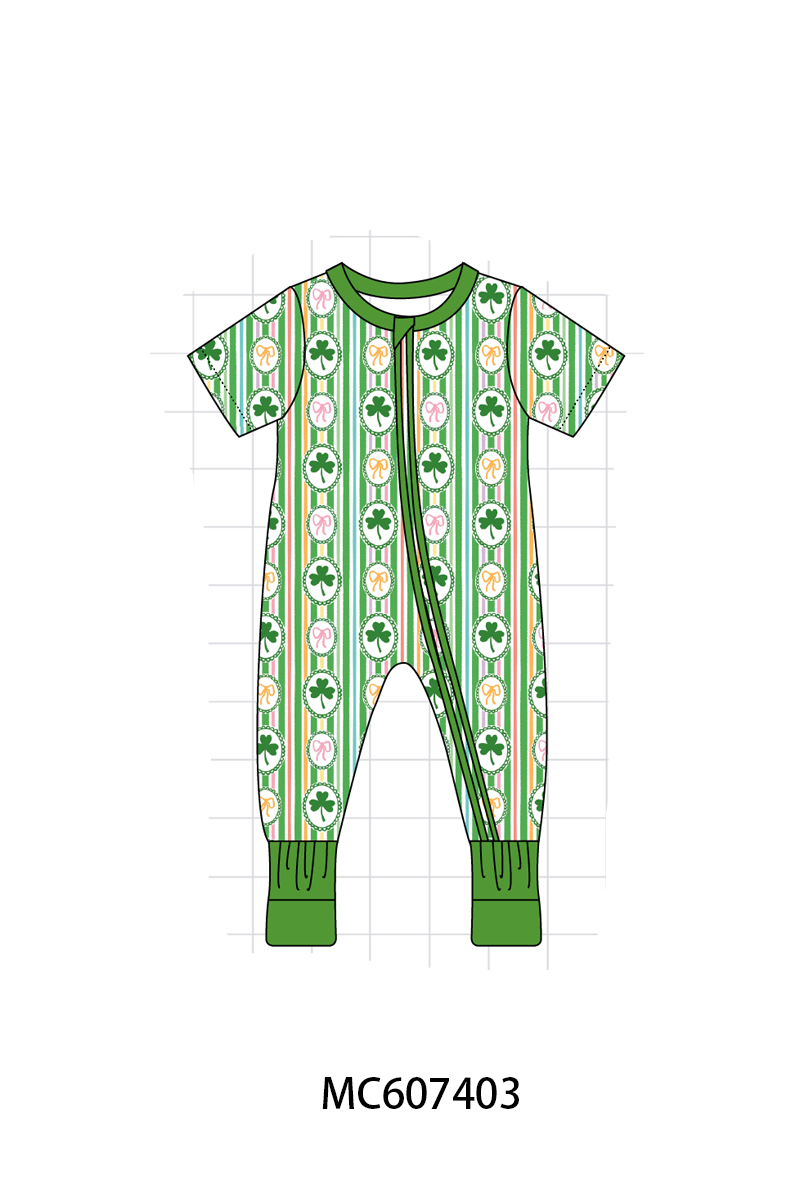PO99 Green St. Patrick's Day clover bamboo collection