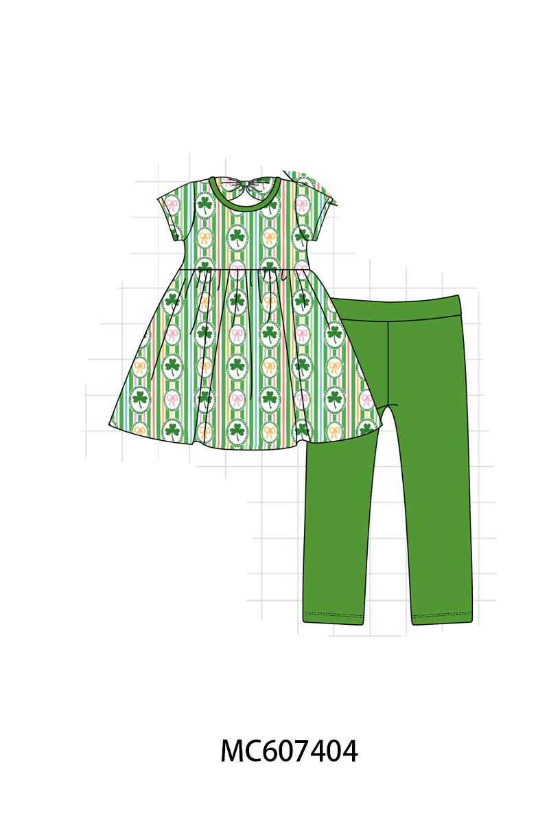 PO99 Green St. Patrick's Day clover bamboo collection