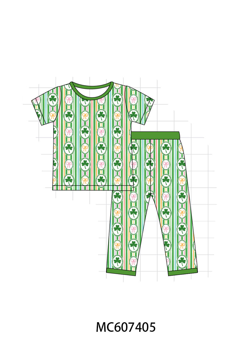 PO99 Green St. Patrick's Day clover bamboo collection