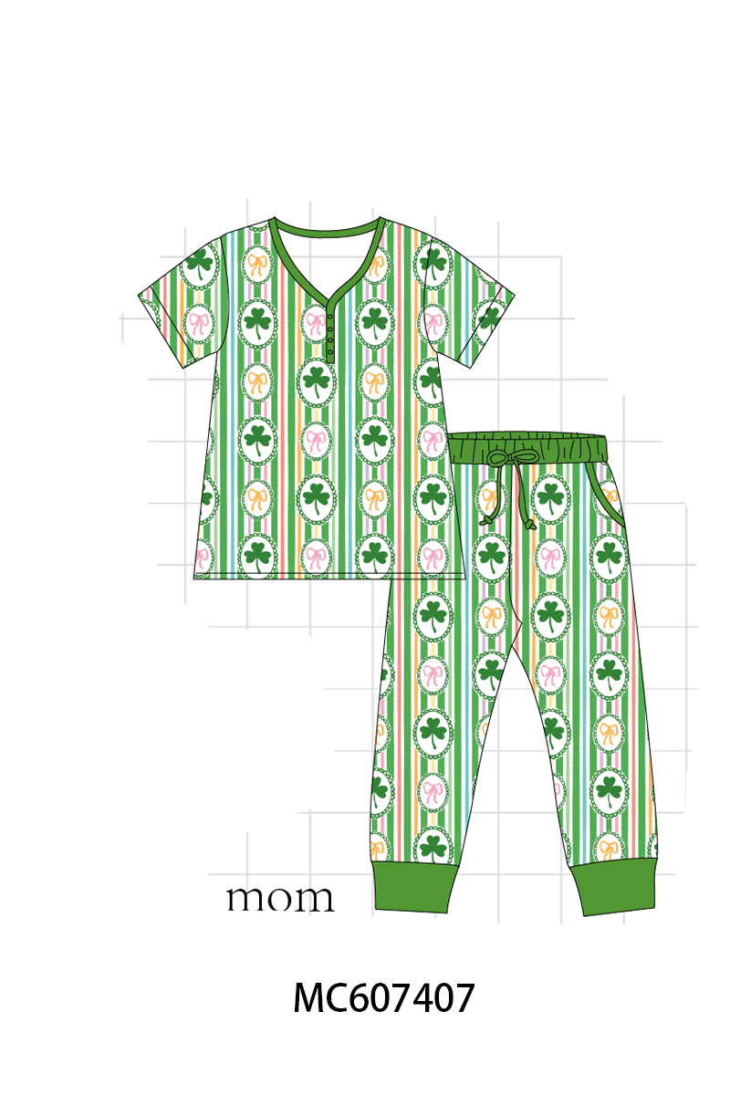 PO99 Green St. Patrick's Day clover bamboo collection