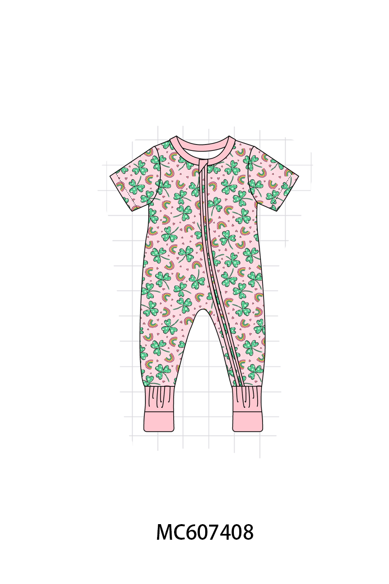 PO99 Pink St. Patrick's Day clover bamboo collection