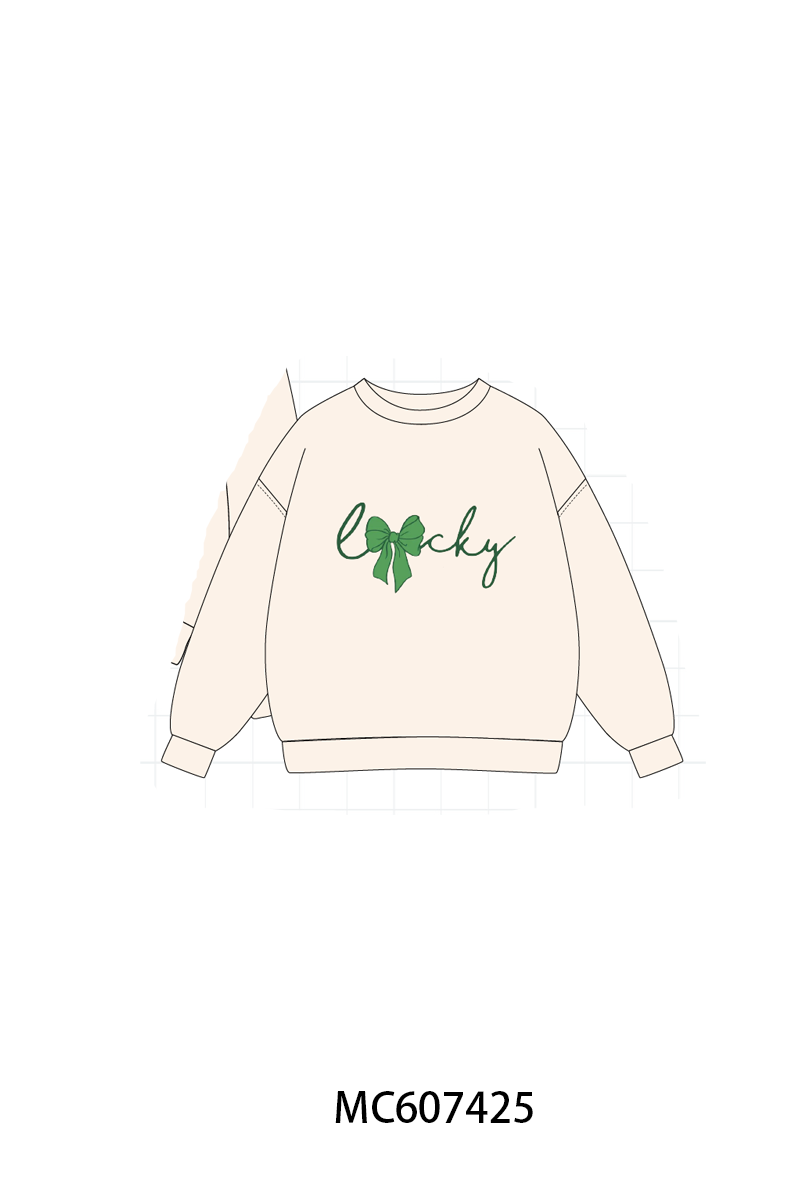 PO99 Clover lucky embroidery sweatshirt