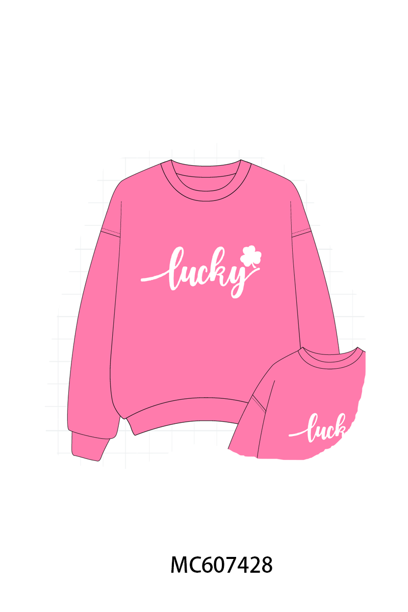PO99 Clover lucky embroidery sweatshirt