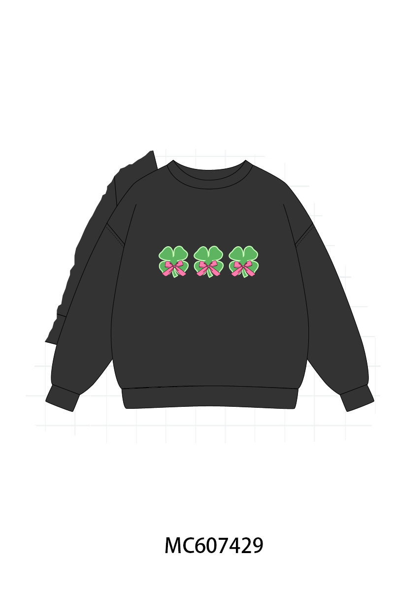 PO99 Clover lucky embroidery sweatshirt