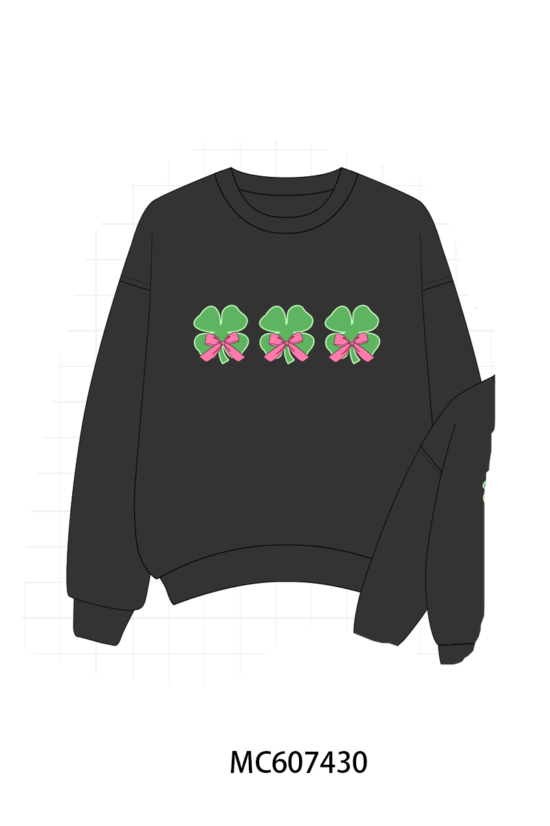 PO99 Clover lucky embroidery sweatshirt