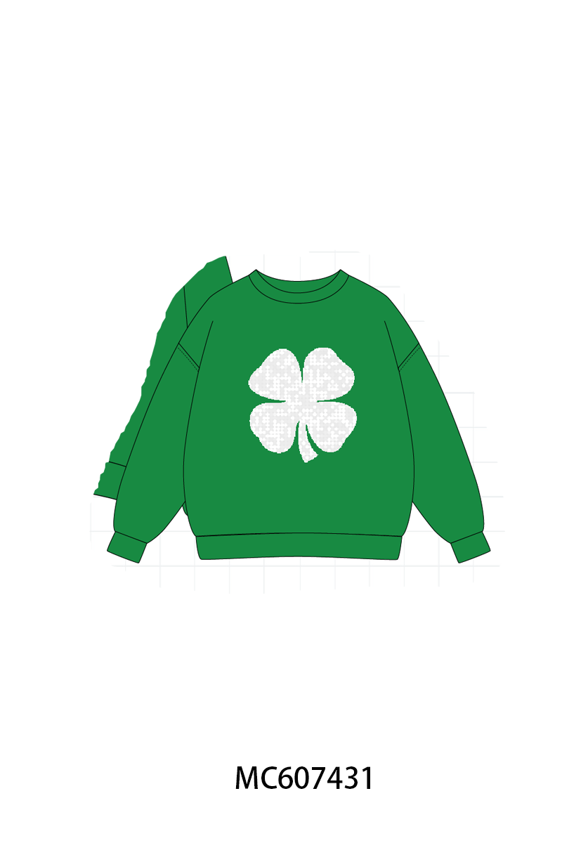 PO99 Clover lucky embroidery sweatshirt