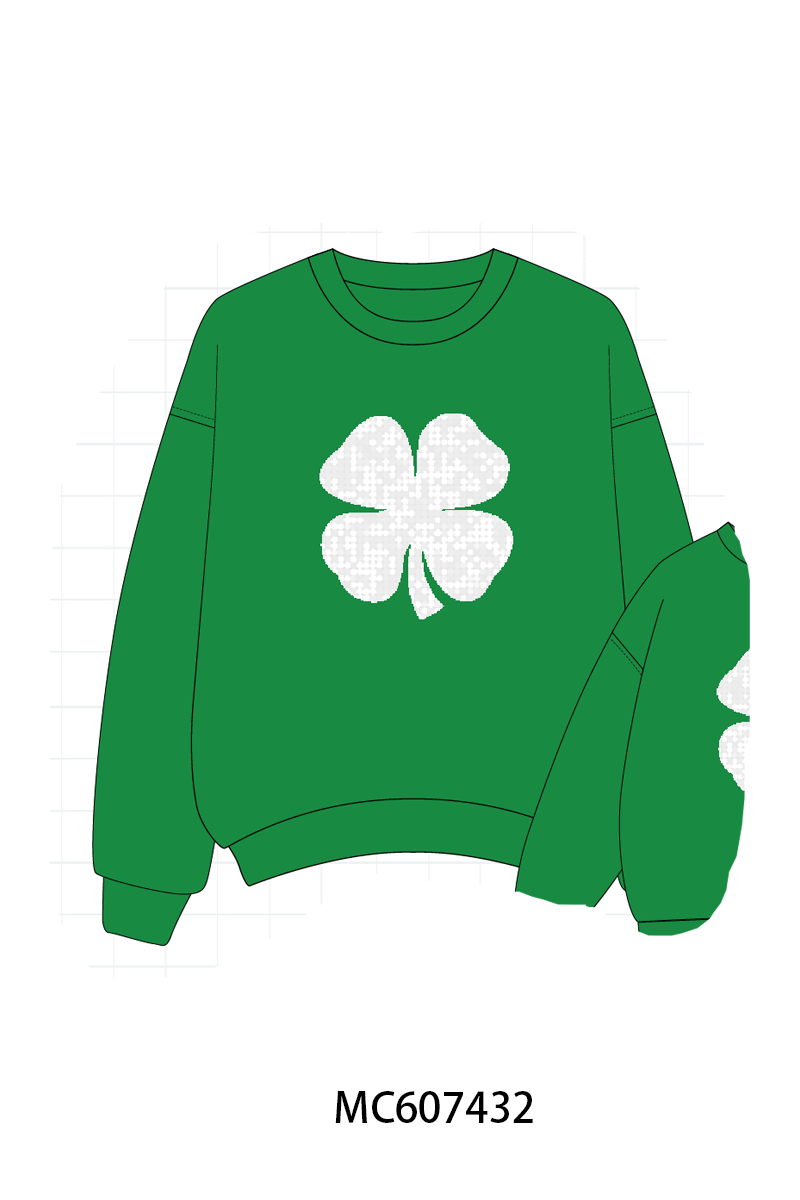 PO99 Clover lucky embroidery sweatshirt