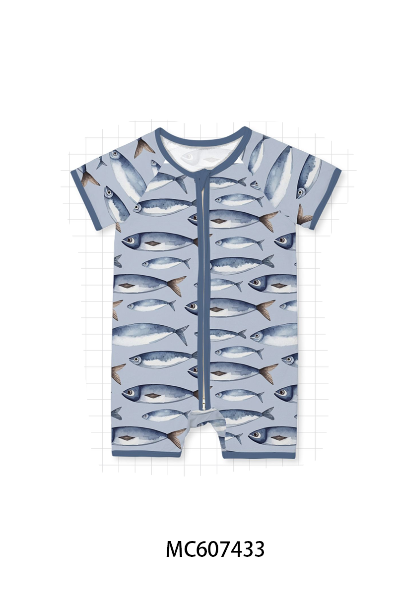 PO99 Blue grey fish bamboo collection