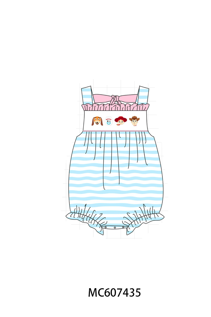 PO99 Blue toy story embroidery stripe collection