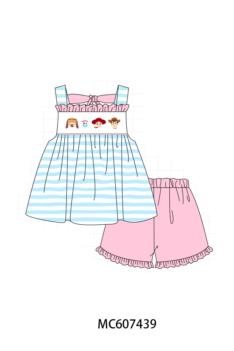 PO99 Blue toy story embroidery stripe collection