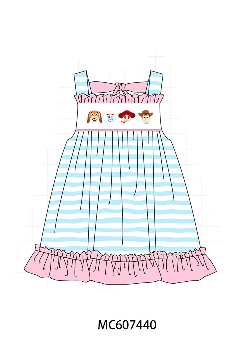 PO99 Blue toy story embroidery stripe collection