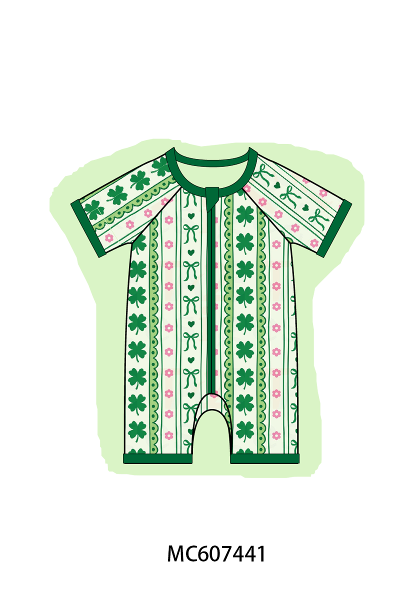 PO99 Green St. Patrick's Day clover bamboo collection