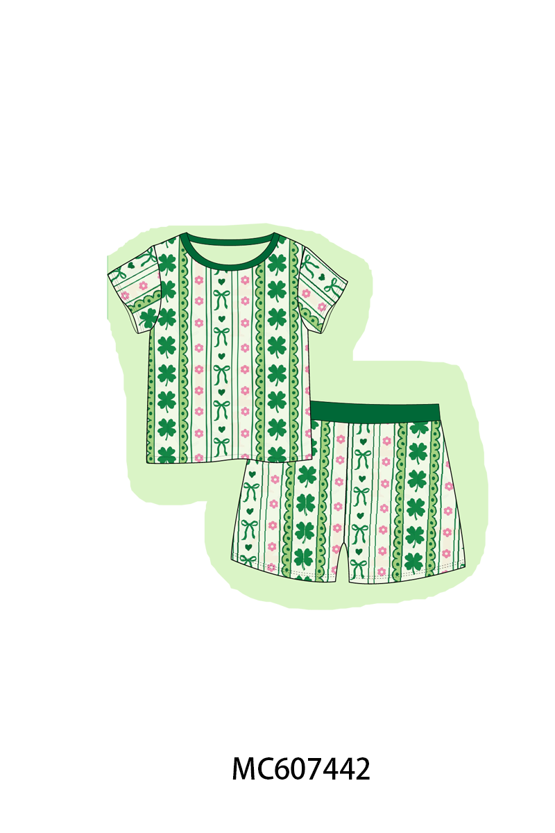 PO99 Green St. Patrick's Day clover bamboo collection