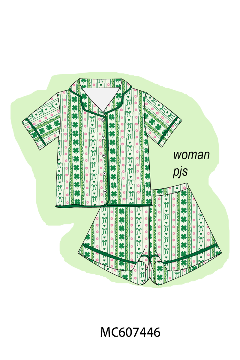 PO99 Green St. Patrick's Day clover bamboo collection