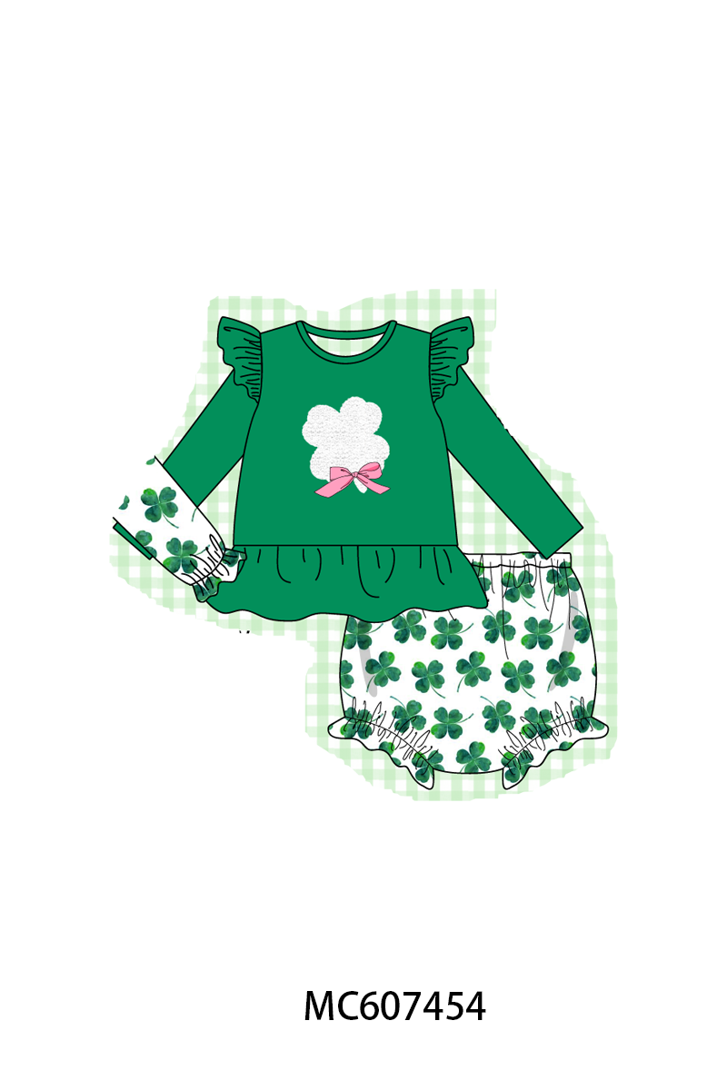 PO99 Green clover french knot collection