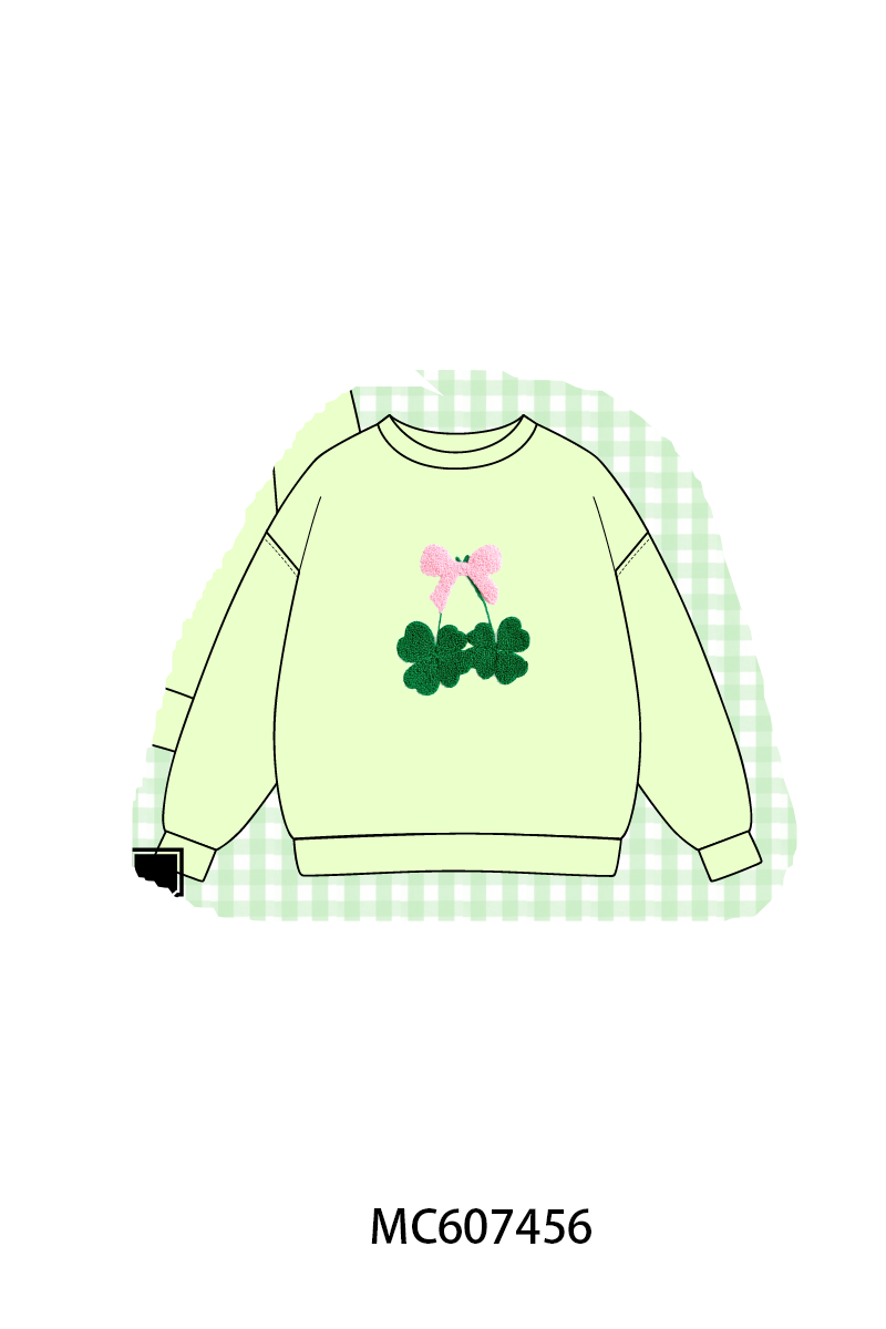 PO99 Green clover french knot collection