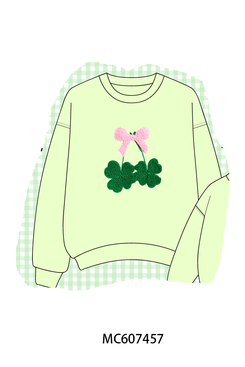 PO99 Green clover french knot collection