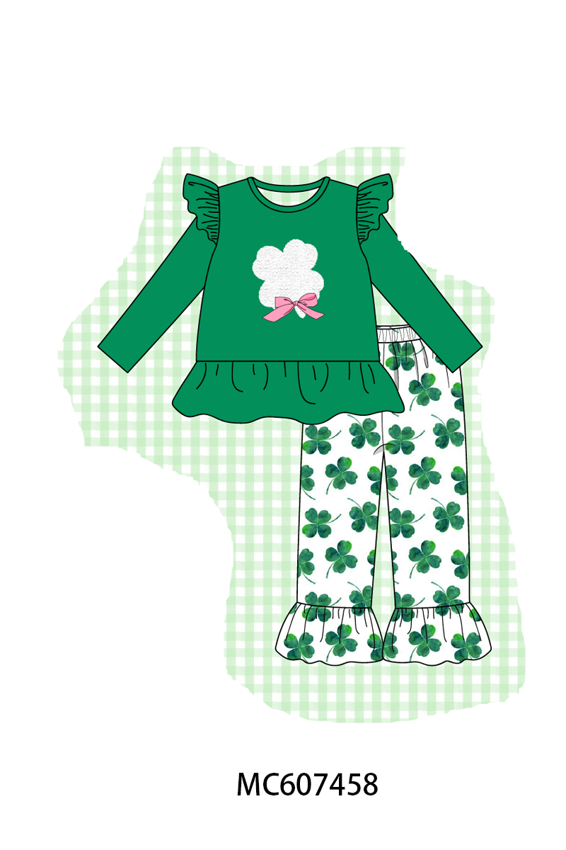 PO99 Green clover french knot collection