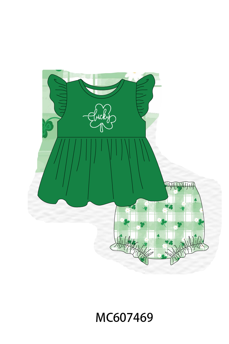 PO99 Green clover lucky embroidery collection