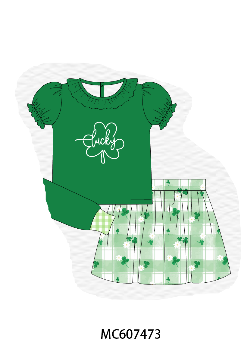 PO99 Green clover lucky embroidery collection