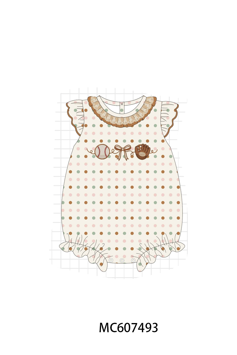 PO99 Brown baseball bow embroidery collection